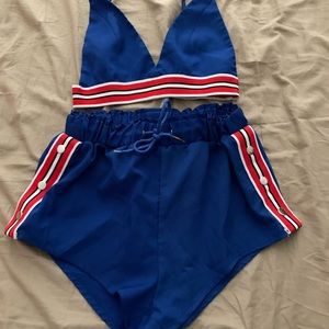 Two piece crop top and shorts